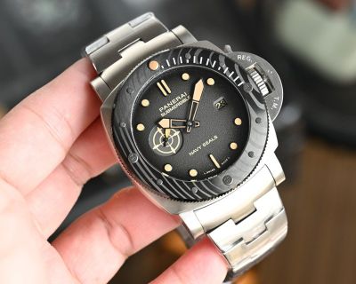 Panerai Submersible 47MM 2555 Movement Luminous Coating Stainless Steel Strap Watch